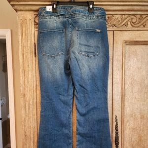 Extra high rise skinny flare jeans